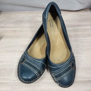 Clarks Bendables Women's Blue Flats Slip Ons Size 9 Medium